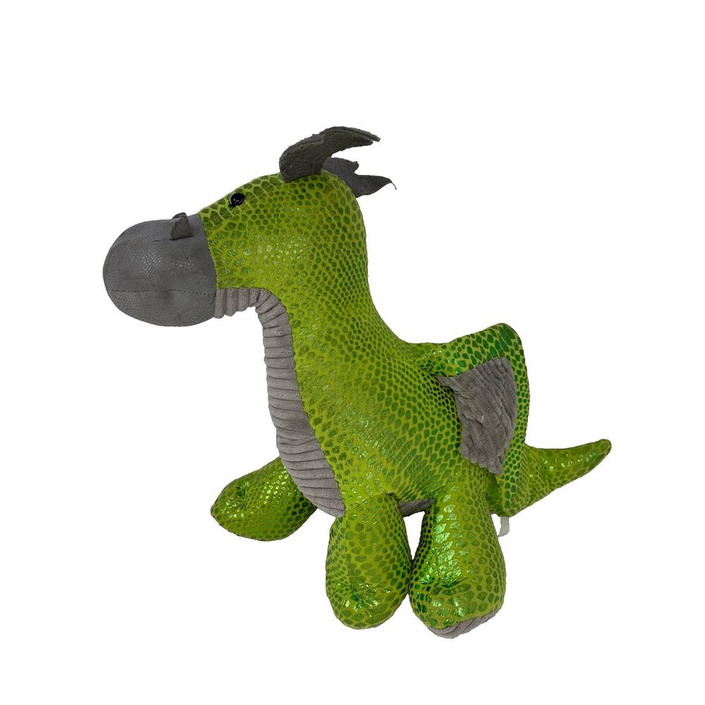 Fantasy Green Metallic Sparkle Dragon Plush Stuffed Animal 22" Long 15" Tall - Picture 5 of 6